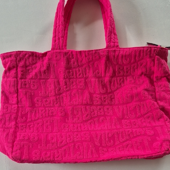 Victoria's Secret Bold Pink Embossed Tote - Picture 3 of 5